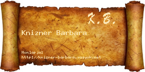 Knizner Barbara névjegykártya