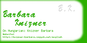 barbara knizner business card